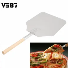 Stainless Steel Cake Shovel Baking Tools Wooden Handle Pizza Shovel Cheese Cutter Peels Lifter Tools Cheese Shovel
