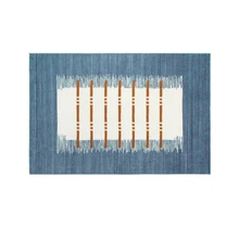 Ковер в скандинавском стиле для гостиной, прихожей, геометрический индийский ковер в клетку, в полоску, современный дизайн, килим, синий, Богемия