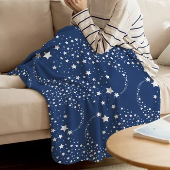 

WARMTOUR Throw Blanket Blue Meteor Throw Blanket Cute Kids Design Warm Microfiber Blanket