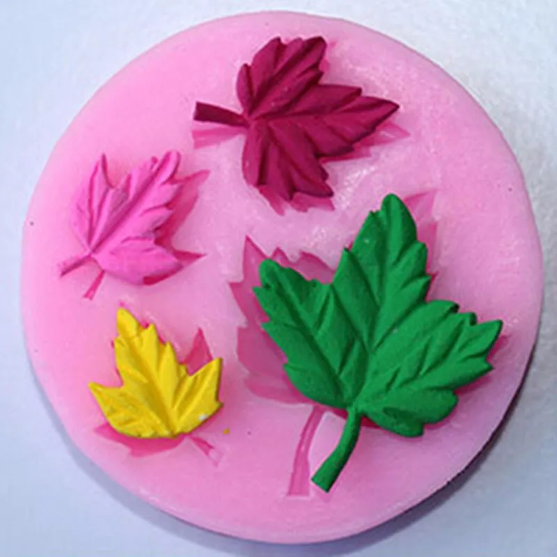 Leaf Silicone 3D Flower Mold Fondant Cake Decorating Tools Four Color Mould Soap Cooking | Дом и сад