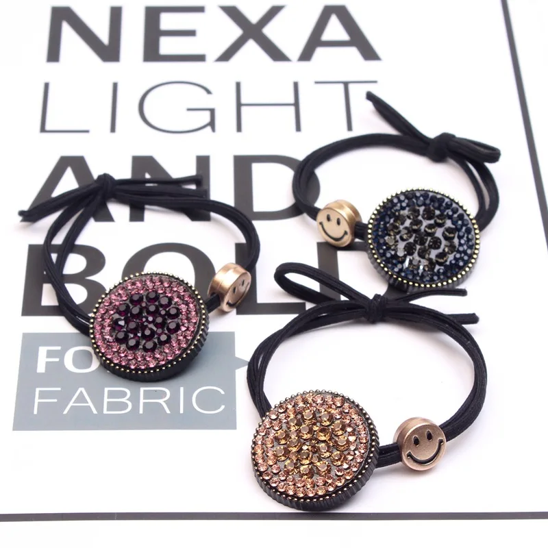 

New Women High Elastic Hair Rope Leopard crystal Stretch Hair Band Girls Ponytail Holder Hair Accessories Fashion Hair Jewelry