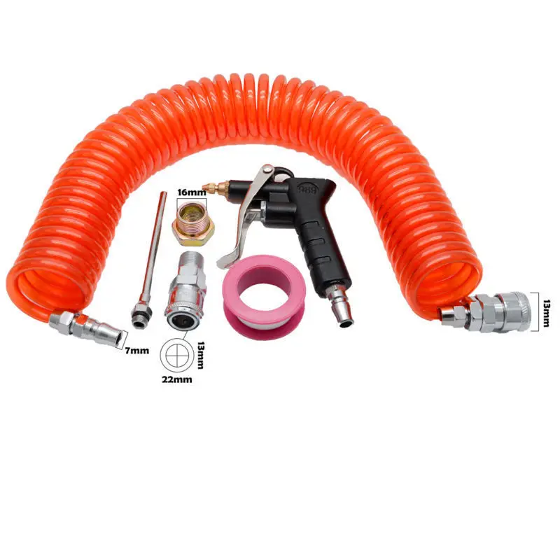 Heavy Duty Air Duster Blow Gun Truck Lorry Van Coiled Hose Compressor Cleaning Garage Equipment Tools Vehicle Parts Accessories