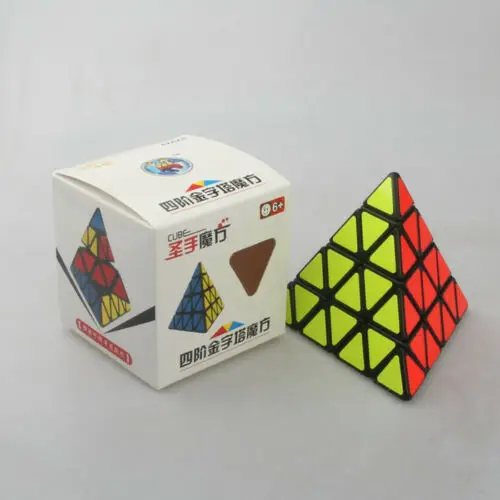 

Black Shengshou 4-layered Revenge 4x4x4 Pyramid Triangle Magic Cube Fast Ultra-Smooth Speed Puzzle Cube Kids Toys