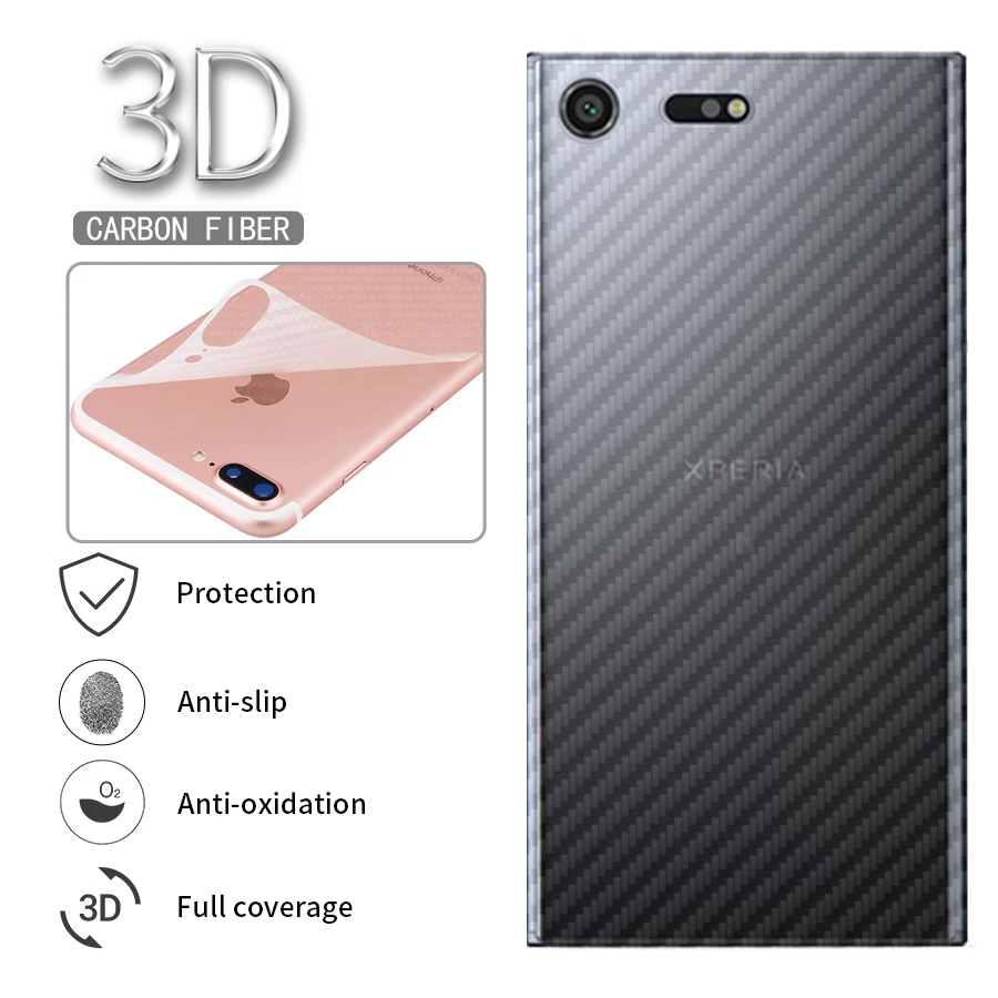 

5Pcs Protective Carbon Fiber Full Cover Back Screen Protector for Sony Xperia XZ4 XZ3 XA XA1 XZ XZ1 XZ2 Compact Ultra Premium