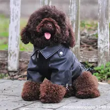 Пальто для собак ПУ кожаная куртка Мягкая водонепроницаемая одежда для собак уличная одежда для щенка модная одежда для маленьких питомцев(XXS-5XL