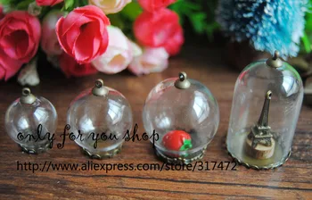 

Freeship! mixed Glass Bubble & base pendant & cap connector setting DIY Glass Vial Pendant(not includ the fillers)