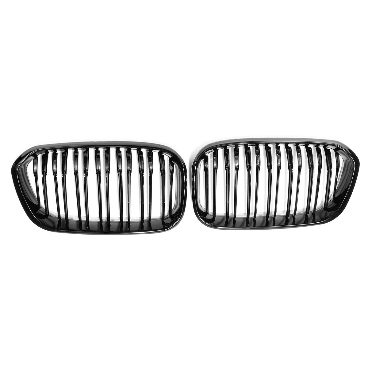 

New Pair ABS Gloss Black Front Bumper Kidney Grill Grille Car Decorative Accessory For BMW F20 F21 1 Series 2015 2016