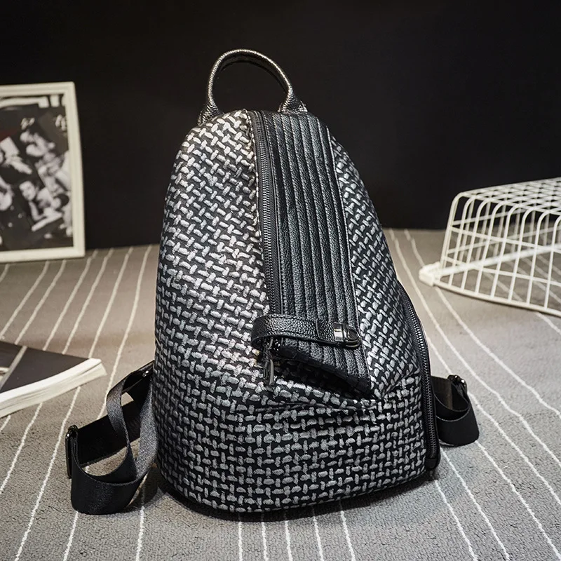 

New Fashion Women Backpack Pu Leather Female Backpacks School Bag for Teenager Girls Mochila Vintage Shoulder Dumplings Bagpack