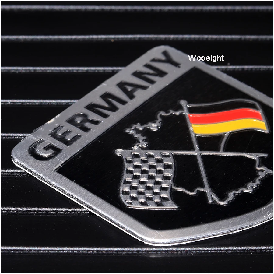 Wooeight Metal Aluminium 3D Germany German Flag Badge Emblem Grille Decal Car Stickers Decoration For Benz Audi Kia VW BMW (6)