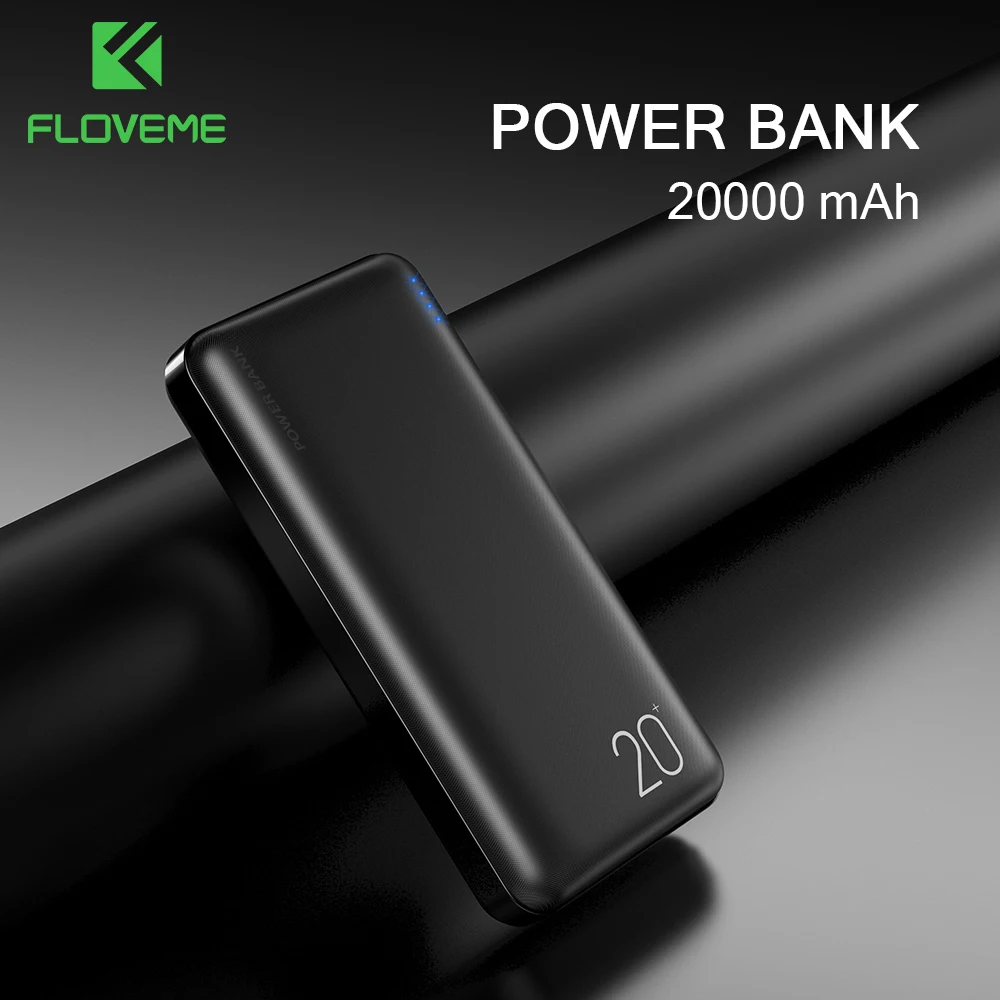FLOVEME зарядное устройство 20000 мАч для Xiaomi портативное с двойным USB выходом 10000