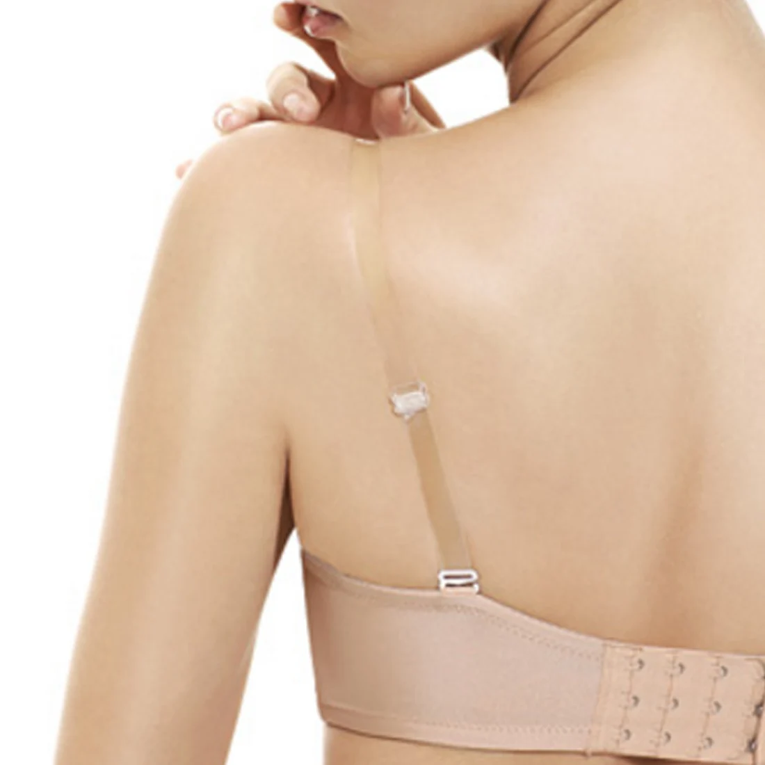 clear strap padded bra