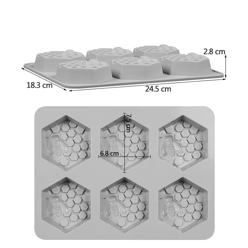 

Connected Food Grade Silicone Molds for Soap Making DIY Cake Decorating Chocolate Sugarcraft Pudding 3D Bee Soap Mold