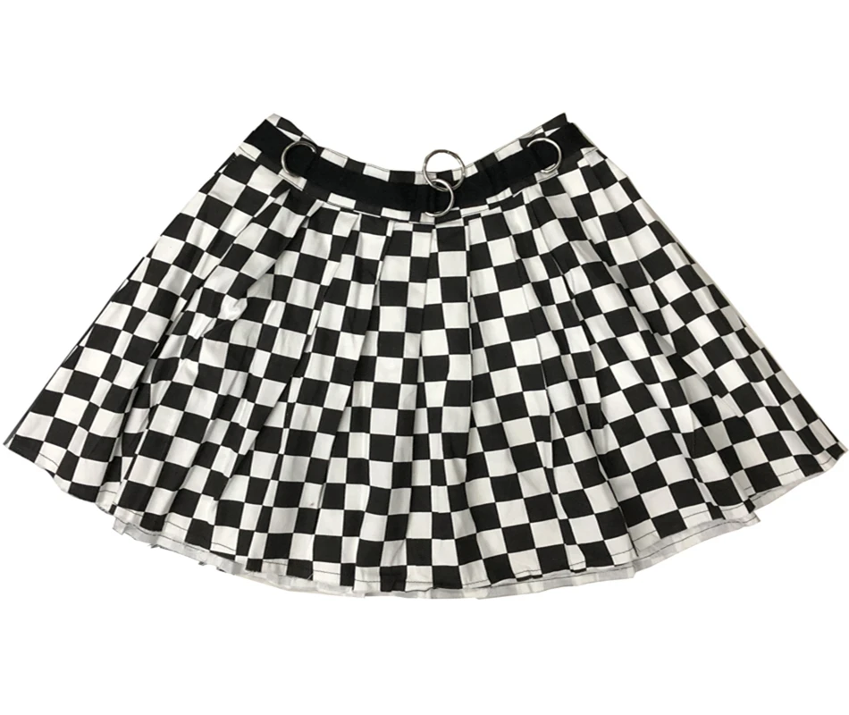 Харадзюку панк рок готическая мини юбка шахматная юбка грубая с завышенной талией юбка женская короткая бальная юбка