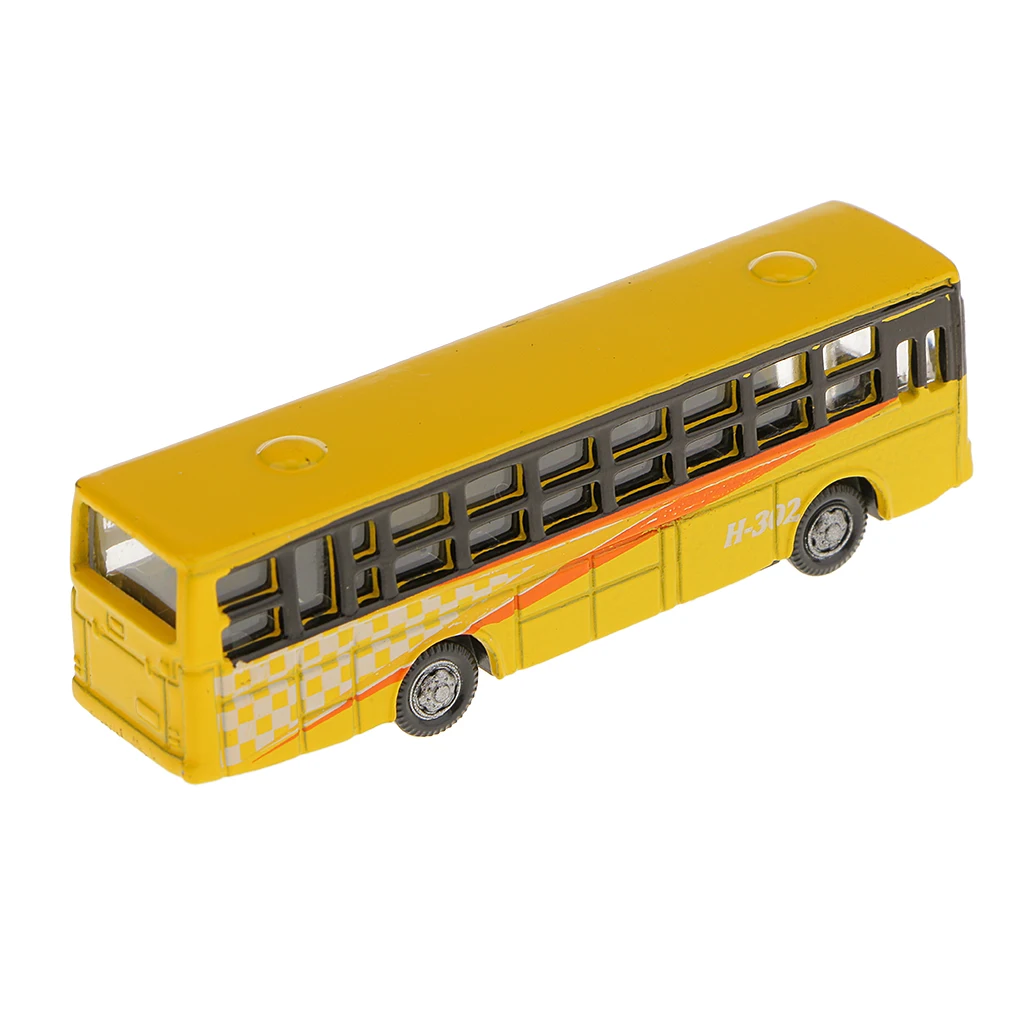 6pcs N Gauge 1:160 Scale Painted Model Bus For Parking Scenery Train Layout