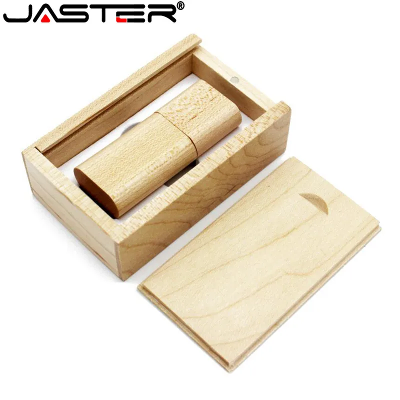 Jaster логотип индивидуальный, деревянный usb флэш-накопитель подарок коробка 4 ГБ 8 ГБ 16 ГБ 32 ГБ 64 Гб карта памяти U диск свадебный подарок