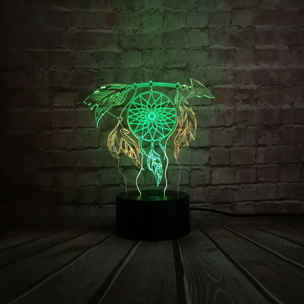 Валентина колокольчиков настольная лампа переключатель Dream Catcher 3D Touch Изменение