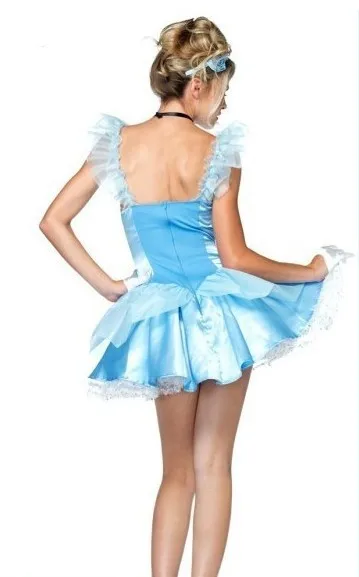 Сказочные ролевые игры синий взрослый костюм принцессы Золушки карнавальные вечерние сексуальные костюмы на Хэллоуин женские платья для косплея