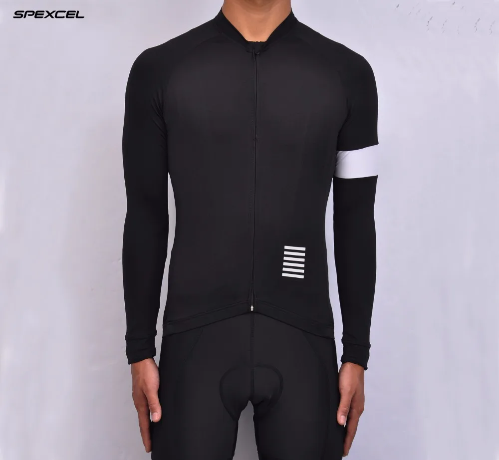 

SPEXCEL 2017 pro team normal long sleeve cycling jersey Breathable race bicycle shirt road cycling gear black Reflective stripe