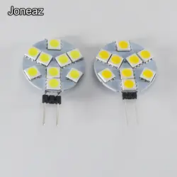 Joneaz 4x G4 bombilla led 12 В 2 Вт круглой формы SMD 5050 9 светодиодов лампы декоративные огни Indoor свет заменить галогенная лампа