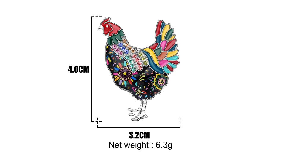 WEVENI эмалированный сплав красочная курица брошь в виде курочки одежда заколка на шарф модные забавные ювелирные изделия для женщин девочек подарок очаровательные украшения