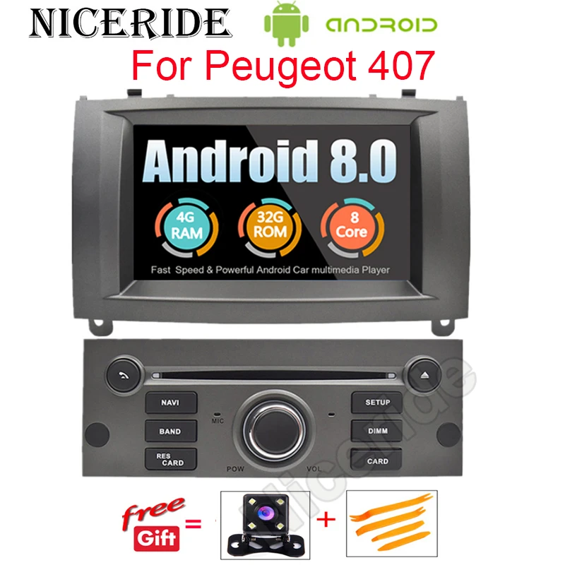 Cheap IPS Screen Android 9.0 9.1 Car DVD Autoradio For Peugeot 407 Stereo GPS Navigation Multimedia 2004 2005 2006 2007 2008 2009 2010 8