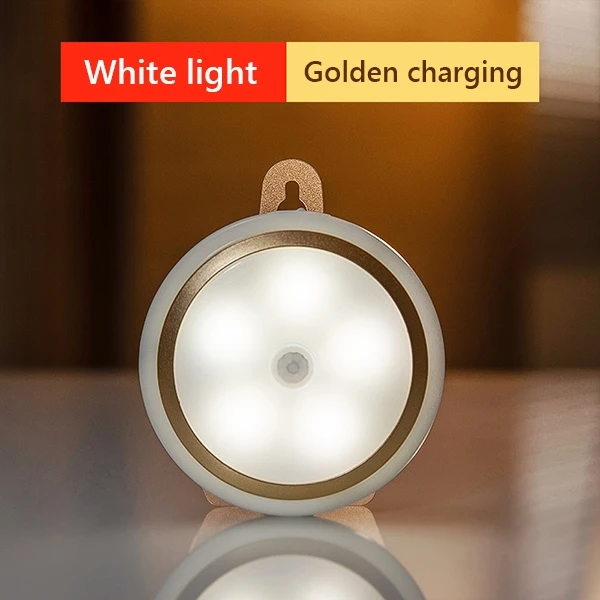Xiaomi Youpin Wanhuo Интеллектуальный автоматический зондирующий светодиодный ночник для зарядки звука, светодиодный беспроводной настенный светильник для спальни, настенный светильник 38 - Цвет: Golden Whitelight