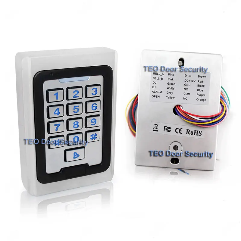Backligh Metal Keypad Access 2000 Users 125khz  RFID Access Control System
