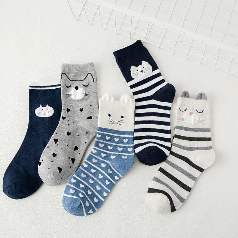 Забавные Женские носочки с объемными ушками из мультфильмов дышащие хлопковые носки повседневные женские носки весна-осень