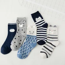 Забавные Женские носочки с объемными ушками из мультфильмов дышащие хлопковые носки повседневные женские носки весна-осень