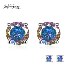 Новые модные разноцветные Круглые серьги со стразами для женщин с серебряными серьгами-шпильками вечерние свадебные ювелирные изделия Brincos