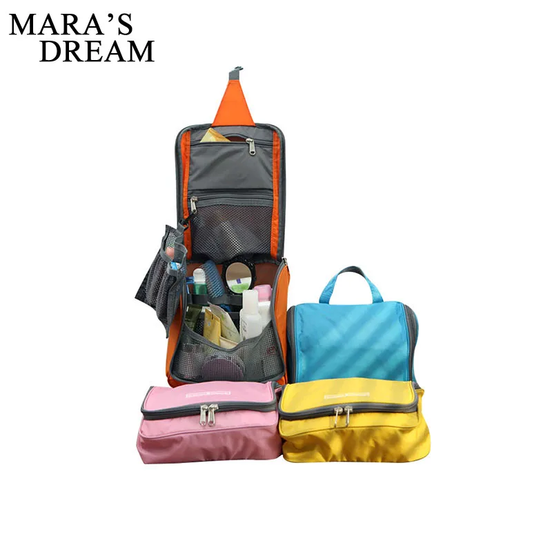 

Mara's Dream Woman Solid Color Organizer Makeup Bag Folding Travel Toiletry Bag Large Capacity Storage Beauty Bag