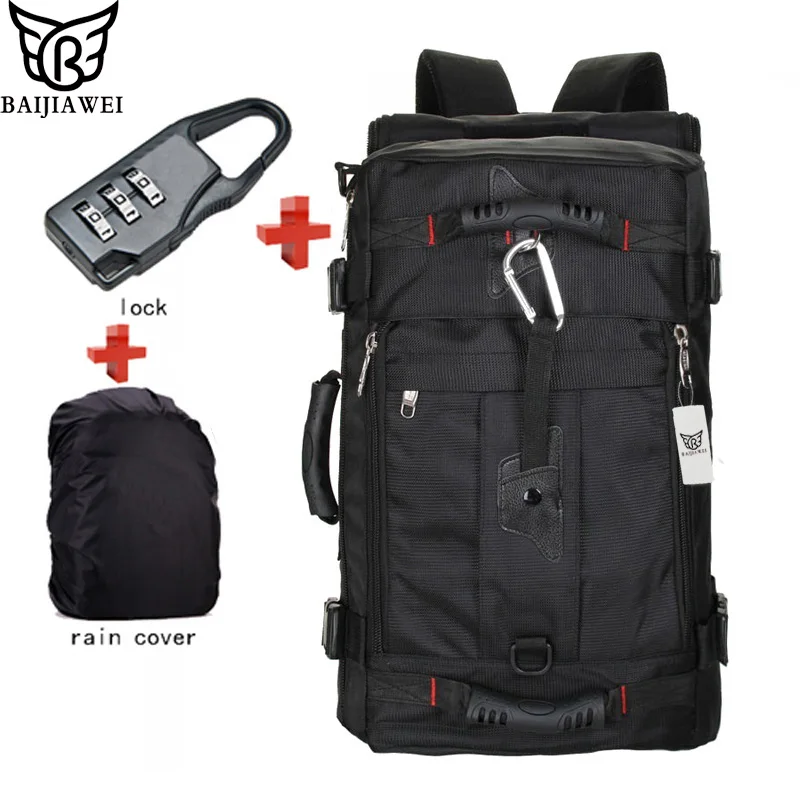 BAIJIAWEI Hot Sale Lock+ Cover + Bag Laptop Backpack Men Mochila Masculina Man's Backpacks Men's Luggage & Travel Bags