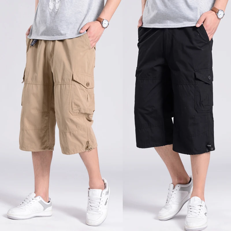 

2017 new arrival fashion Thin tooling men casual shorts male capris male straight loose plus size M LXL 2XL 3XL 4XL 5XL 6XL7XL