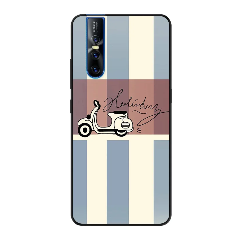 For Fundas Vivo V15 Pro Case Black Silicone Flower Print Phone Case For Vivo V15Pro V15 Pro Cover Soft TPU Coque V 15 Pro Capas For Fundas Vivo V15 Pro Case Black Silicone Flower Print Phone Case For Vivo V15Pro V15 Pro Cover Soft TPU Coque V 15 Pro Capas