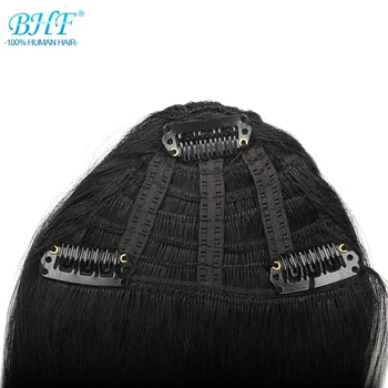 BHF Human Hair Bangs 8inch 20g clip in Straight Remy Natural Fringe Hair 3 clip Front Bangs 2