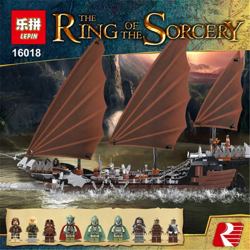 

Lepin 16018 Genuine The lord of rings Series The Ghost Pirate Ship Set Building Block Brick Toys Model 79008 Christmas Gifts
