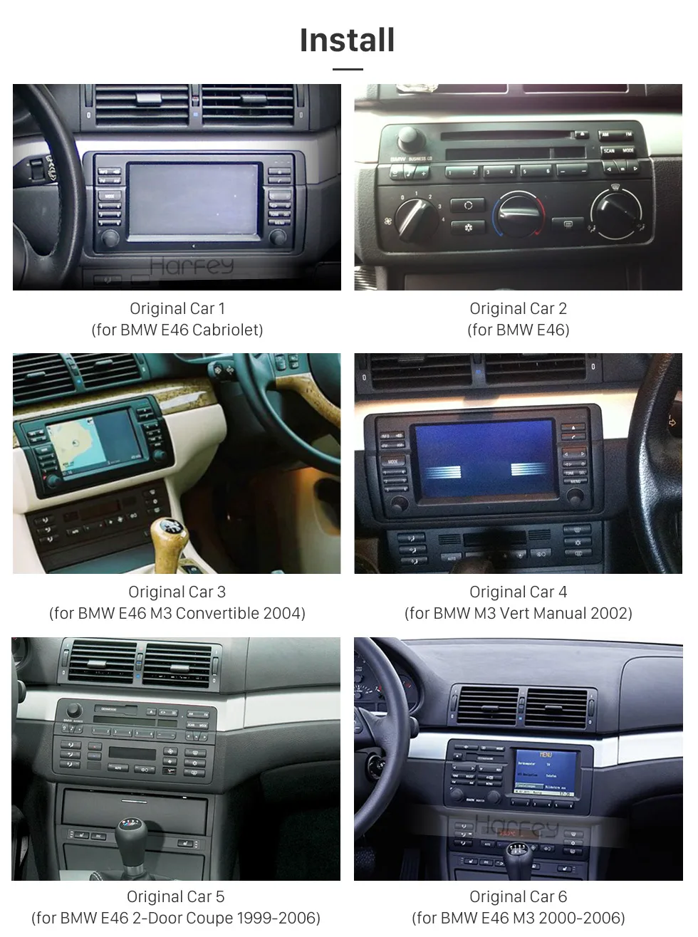 Sale Harfey Android 8.0 9"Car multimedia player GPS navigation For BMW 3 Series M3 E46 316i 318i 320i 323i 325i support Bluetooth 4