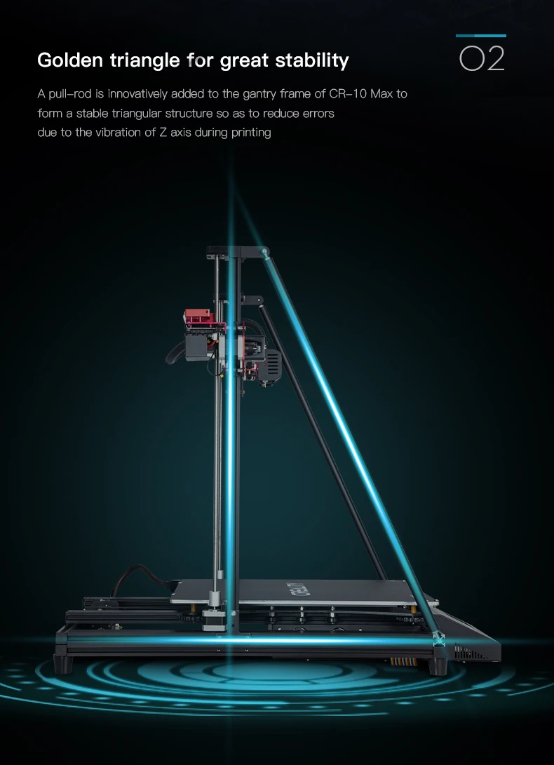 Большой размер CR-10 MAX CREALITY 3D HD сенсорный экран автоматическое выравнивание печать с 4.3inchTouch-screen