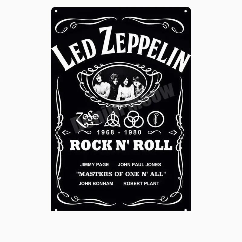 A Led Zeppelin табличка металлические пластины клуб бар кафе концерт Украшение Рок музыка Оловянная вывеска стены Искусство Плакат Винтаж Домашний Декор MN111 - Цвет: A