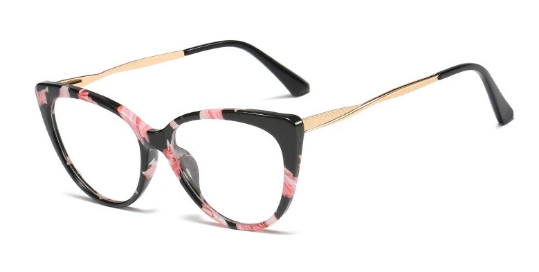45925 кошачий глаз ретро простые очки оправа для мужчин и женщин Оптические модные компьютерные очки - Цвет оправы: C5 floral