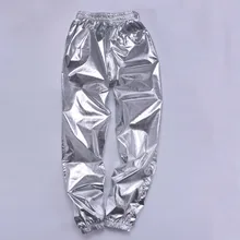 Silver velvet jogger fleece sweatpants
