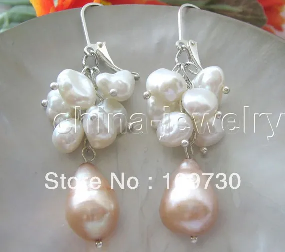 

ry0022 16mm Champagne & white keshi reborn FW pearl earring