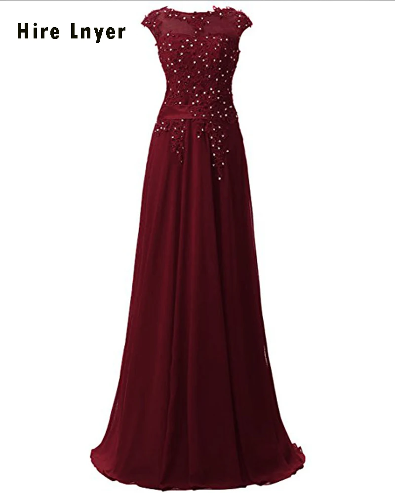

Najowpjg Custom Made Cap Sleeve Lace Up Burgundy Red Coral Black Blue Lilac Ivory Pink Grey Crystal Appliques Bridesmaid Dress