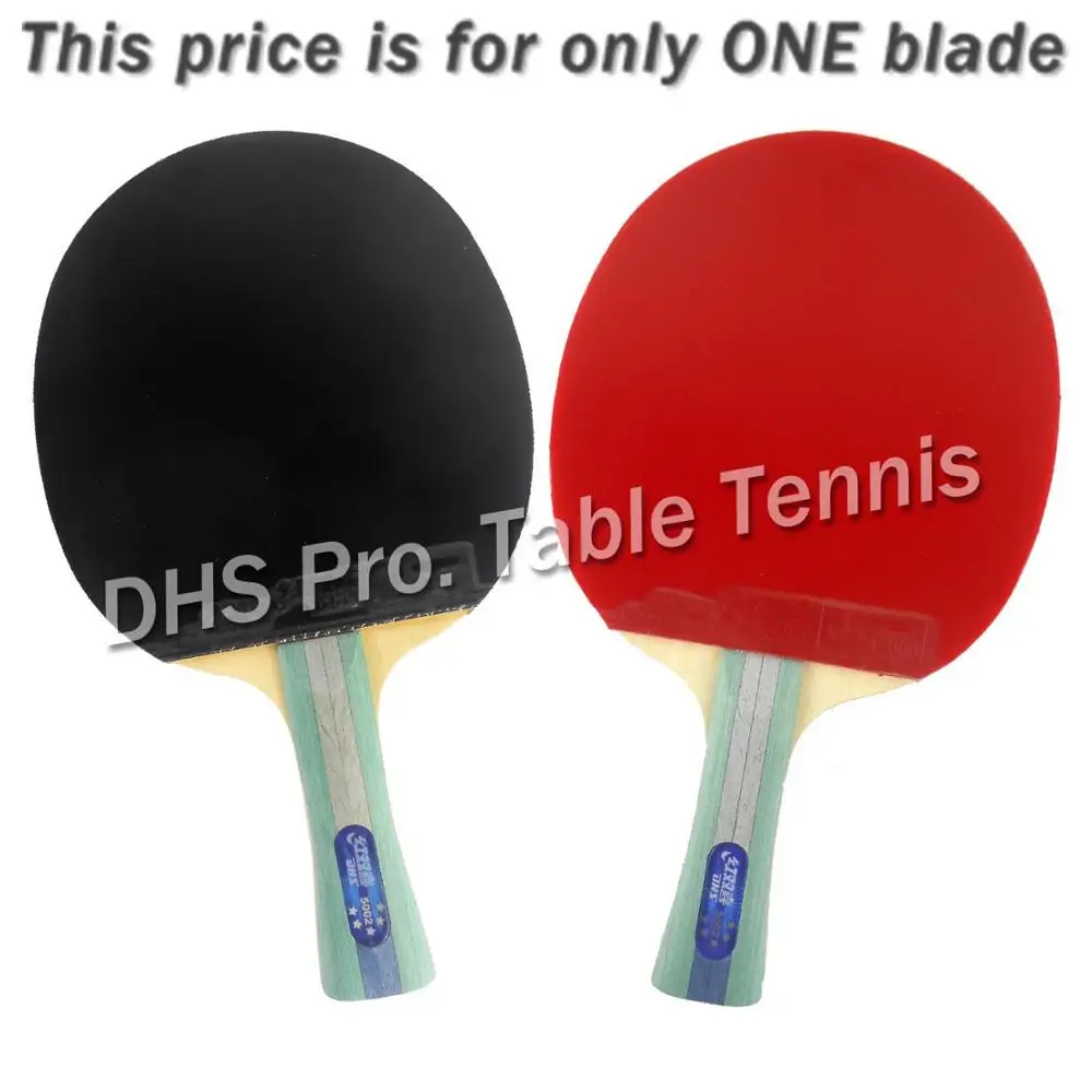 DHS 5002 طويل Shakehand FL تنس الطاولة بينغ بونغ مضرب + مجداف حقيبة FL