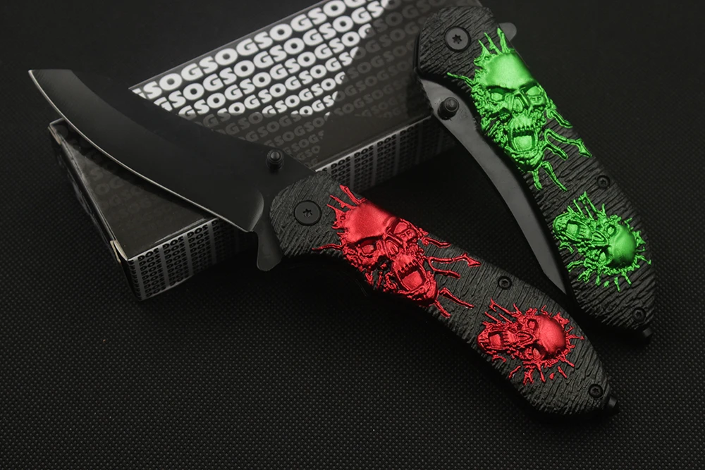 Дешевый Модный Череп тактический складной нож острый нож Камея ручка Открытый Выживание охотничий нож карманный нож красивые подарочные ножи