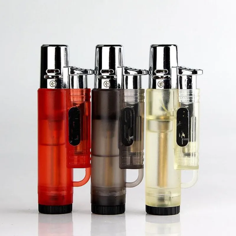 

Creative Windproof Trip Torch Turbo Jet Butane gas Cigarette Cigar pipe Lighter Cigarette Accessories Random Color