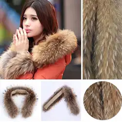 Real Raccoon Fur Collar 70 cm  Fashion Women 100% Genuine Natural Fur Collar Female Winter Temperament Fur Scarves  реальная енота меховой воротник