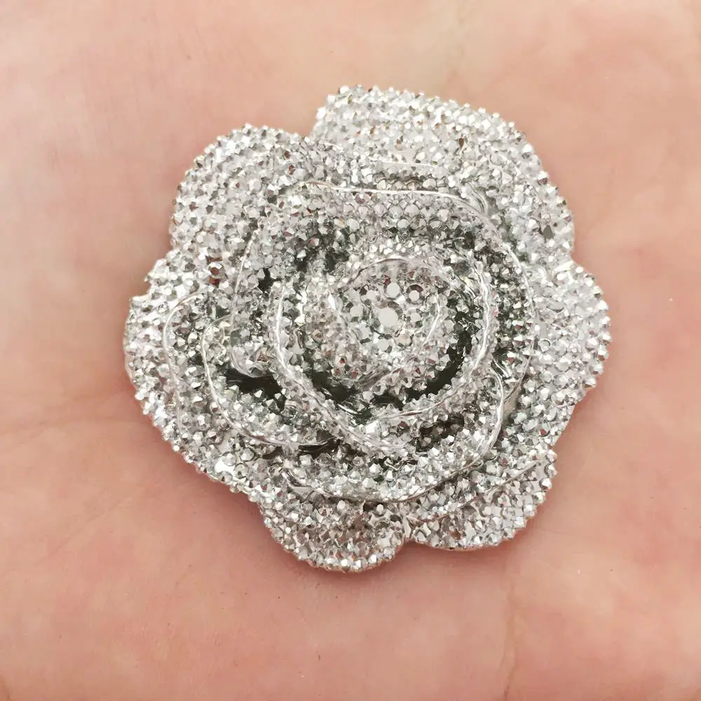 2 шт шикарные смолы большой серебряный цветок с плоской задней поверхностью камень аппликации DIY Свадебные скрапбукинга Орнамент Ремесло SF561
