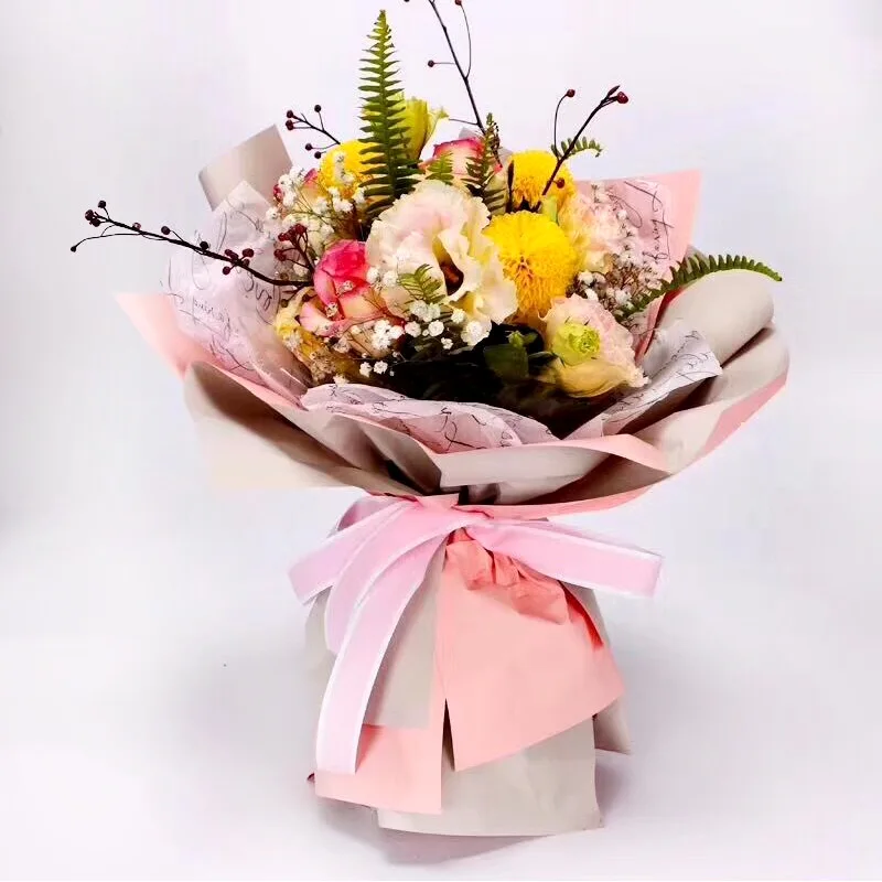 20Pcs Duplex Paper Flowers Wrapping Paper Waterproof Florist Bouquet Decor  Gift