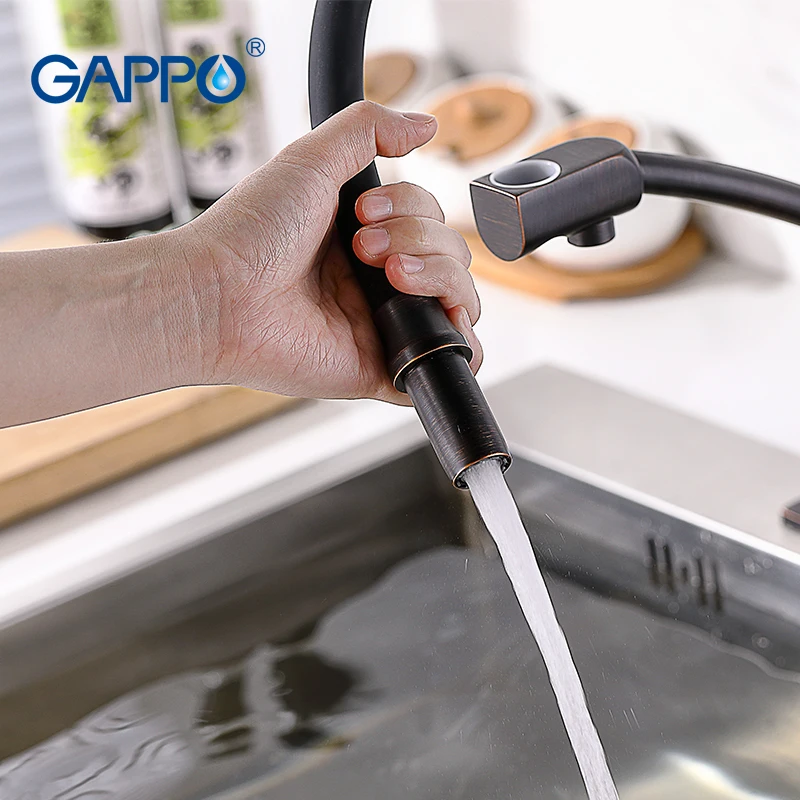 Gappo kitchen sink faucet 3 way water filter tap black brass kitchen mixer  Kitchen Put Out Faucet  Kitchen Crane Brass mixer